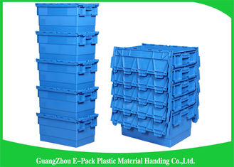 Packaging  Logistic Big Plastic Containers , Distribution Tote With Hinged Lid Rentable Moving