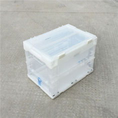 Attached Lids Collapsible Plastic Tote Boxes / Foldable Plastic Container