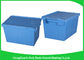 45L Plastic Box With Hinged Lid Rentable Moving , Large Plastic Storage Bins For Packaging