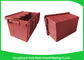 Warehouse Nestable Plastic Tote Boxes / stackable bins with hinged lids