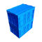 600*400*368 Mm Logistics Collapsible Plastic Box Attached Lids Blue Color