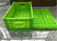 Green Turnover Foldable Plastic Crates With Mesh Base Light Weight