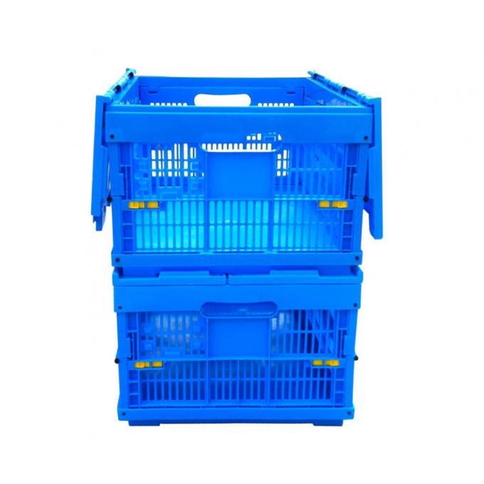 600*400*278 mm Solid Bottom Attached Covers Plastic Collapsible Crates