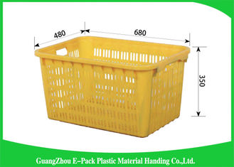 Standard Size Warehouse Plastic Food Crates For Supermarkets Light Storage