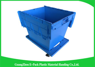 60L Large Plastic Storage Boxes With Lids , Plastic Shipping Containers With Attached Lids