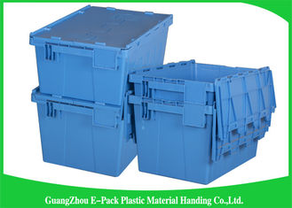 Colored Logistic  Plastic Attached Lid Containers Easy Stacking Long Service Life