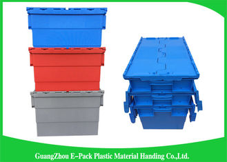 Turnover Logistics Opaque Plastic Attached Lid Containers For Foods , Textile