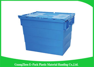 Durable Plastic Attached Lid Containers / Heavy Duty Plastic Storage Boxes