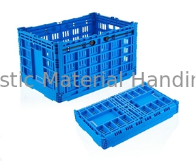 Blue Collapsible Stackable Crates Vegetable Transporation Storage