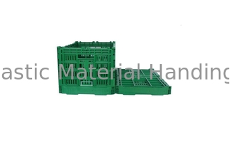 Custom Large Green Collapsible Plastic Crate For Vegetable Fruit Virgin PP Material