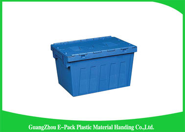 Light Weight Plastic Attached Lid Containers Moving Storage Nestable And Stackable