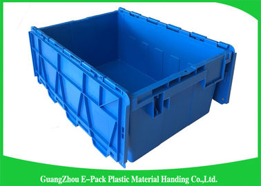 Storage Containers With Attached Lids 43L , Warehouse Heavy Duty Storage Boxes