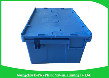 Storage Containers With Attached Lids 43L , Warehouse Heavy Duty Storage Boxes