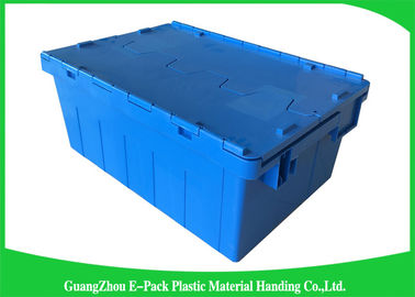 Storage Containers With Attached Lids 43L , Warehouse Heavy Duty Storage Boxes