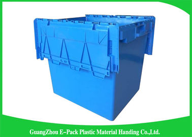 170L100% New Pp Heavy Duty Storage Bins , Plastic Box With Hinged Lid Space Saving