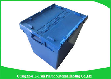 170L100% New Pp Heavy Duty Storage Bins , Plastic Box With Hinged Lid Space Saving