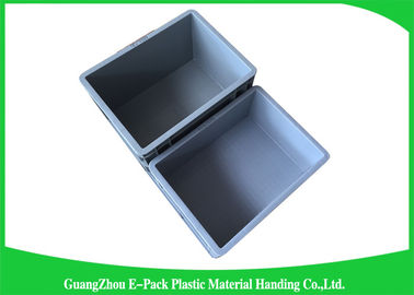 Grey  Industrial Euro Stacking Containers Foldable Transport Non - Slip PP