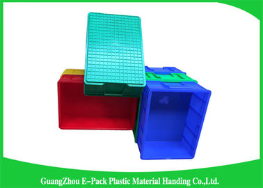 Durable Stackable Plastic Bins Space Saving , Reusable Black Storage Boxes