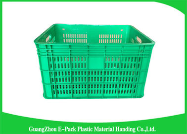 Space Saving Heavy Duty Plastic Crates , Stackable Storage Containers Nested Freely