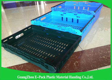 Customized Stackable Plastic Storage Bins , Collapsible Plastic Crates With Lids