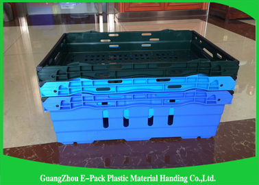 Recyclable Plastic Crates With Lids , Light Weight Stacking Storage Boxes For Logistic