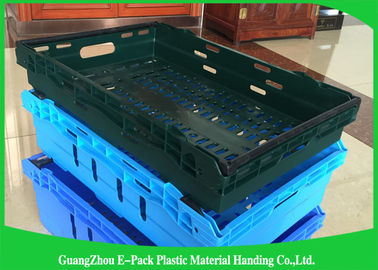Recyclable Plastic Crates With Lids , Light Weight Stacking Storage Boxes For Logistic