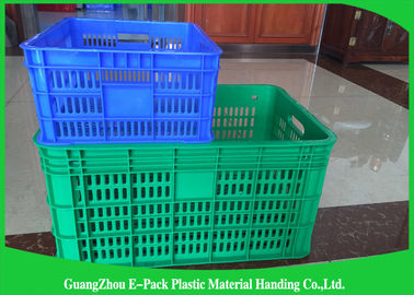 Space Saving Heavy Duty Plastic Crates , Stackable Storage Containers Nested Freely