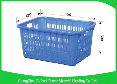 Health Blue Plastic Food Crates Big Capacity Easy Stacking Long Service Life