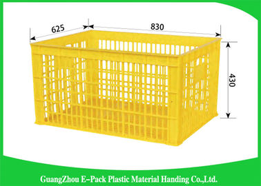 Space Saving Heavy Duty Plastic Crates , Stackable Storage Containers Nested Freely