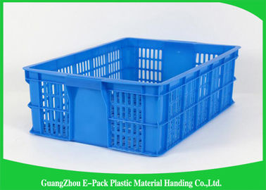 Green Vegetable Plastic Food Crates Large Vented For Cold Chain Transport