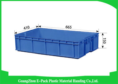 33L Plastic Stacking Boxes PP , Plastic Storage Crates  Rectangle Folding