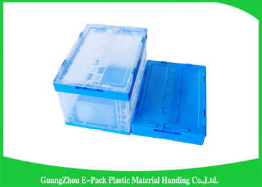 Solid Attached Lids Collapsible Plastic Containers Stocked For Supermarket