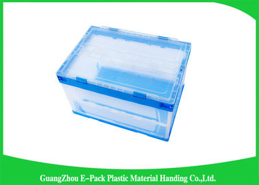 Solid Attached Lids Collapsible Plastic Containers Stocked For Supermarket