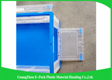 Big Capacity Collapsible Plastic Storage Bins , Folding Storage Crates Space Saving