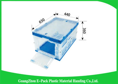 Solid Attached Lids Collapsible Plastic Containers Stocked For Supermarket