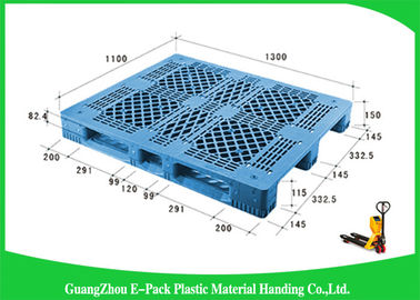 Euro Type Heavy Duty Plastic Pallets Single Face For Food Industry Warehouse