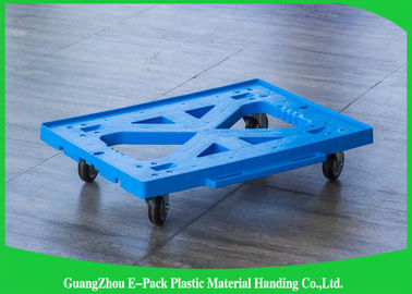 Flat Blue Plastic Moving Dolly Four Wheels 100% PP Materials For Industrial