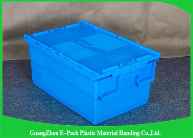 Foldable Large Distribution Plastic Attached Lid Containers Environmental Protection Blue