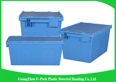 Colored Logistic  Plastic Attached Lid Containers Easy Stacking Long Service Life