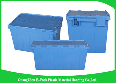 45L Plastic Box With Hinged Lid Rentable Moving , Large Plastic Storage Bins For Packaging