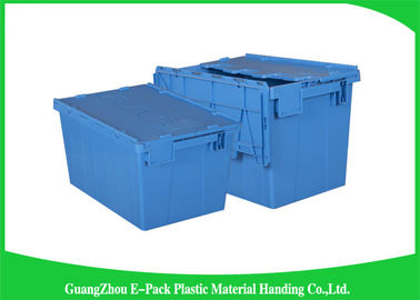 45L Plastic Box With Hinged Lid Rentable Moving , Large Plastic Storage Bins For Packaging