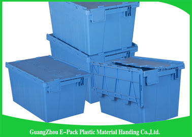 45L Plastic Box With Hinged Lid Rentable Moving , Large Plastic Storage Bins For Packaging