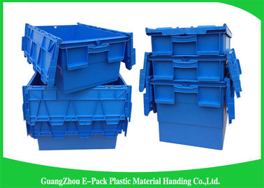 Recyclable 60L Plastic Attached Lid Containers Blue Customized For Agriculture