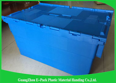Packaging  Logistic Big Plastic Containers , Distribution Tote With Hinged Lid Rentable Moving
