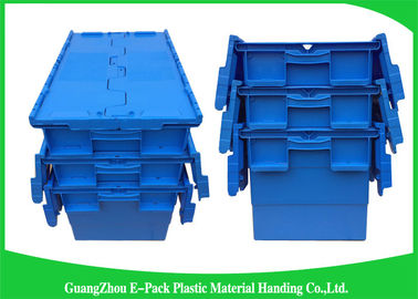 Packaging  Logistic Big Plastic Containers , Distribution Tote With Hinged Lid Rentable Moving
