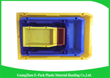 Commercial Stackable Bins With Hinged Lids , Heavy Duty Warehouse Storage Containers
