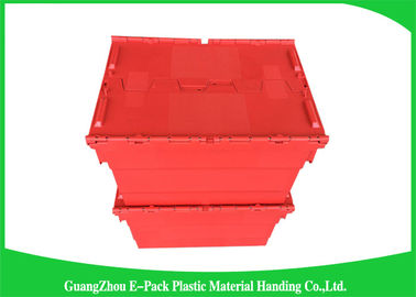 Industrial Plastic Attached Lid Containers , 600*400mm Assorted Height