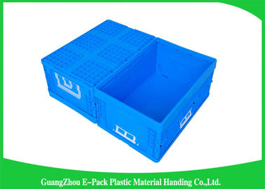 55L Supermarket Transport collapsible plastic storage bins / folding storage crates