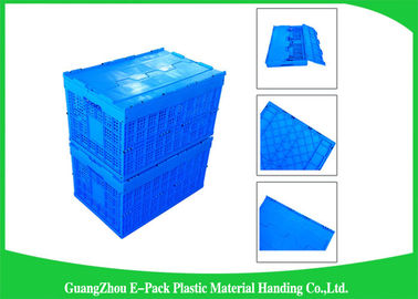 Mesh Collapsible Plastic Containers with Attached Lids / Package Folding Plastic Crates
