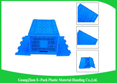 Mesh Collapsible Plastic Containers with Attached Lids / Package Folding Plastic Crates